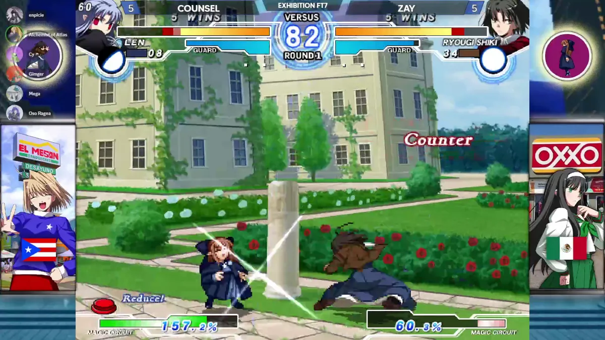 Melty Hoops graphics featuring character sprites and portraits designed by teams themselves with a stream layout showing off the players.